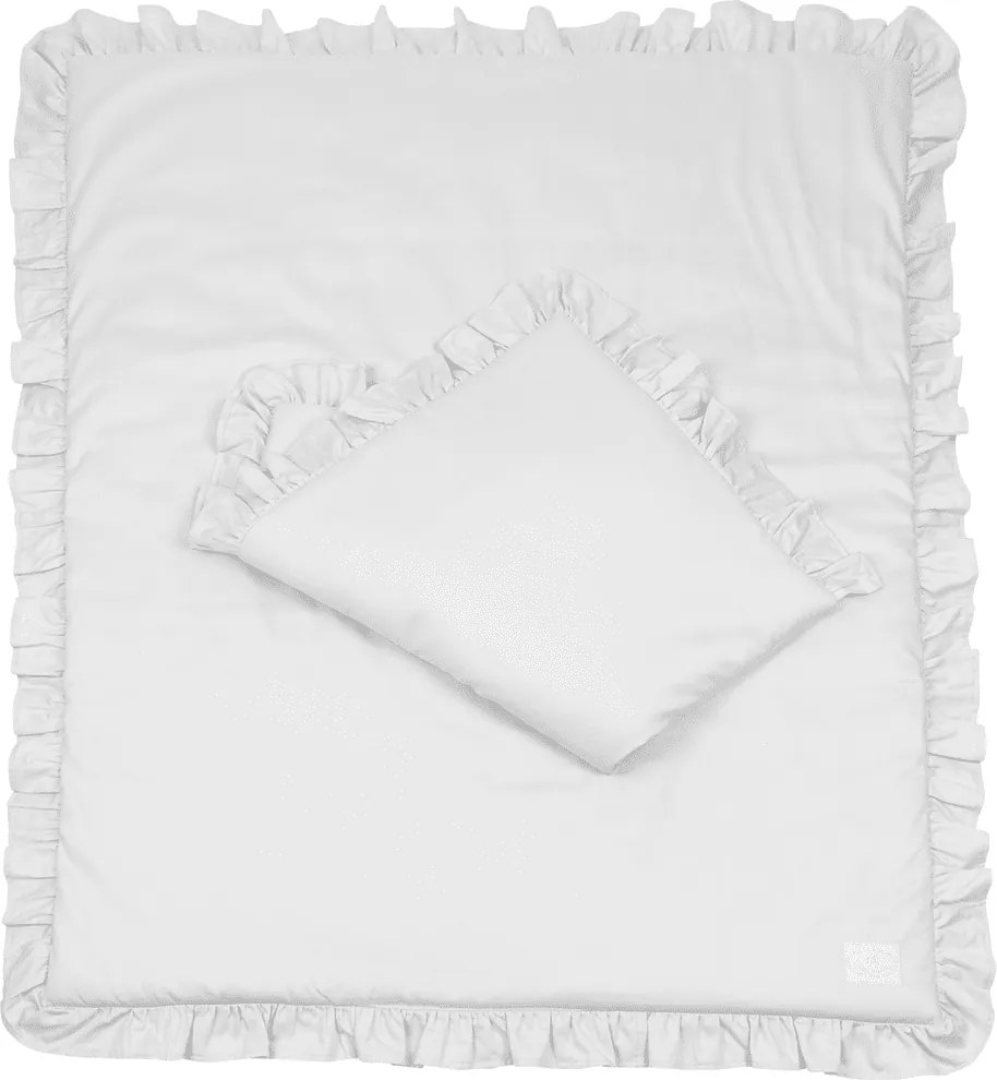 Detské obliečky bez výplne s volánikom svetlo šedá 70x100 cm