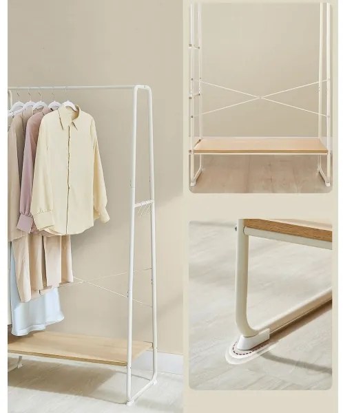 Stojanový vešiak LINEA biela/hnedá