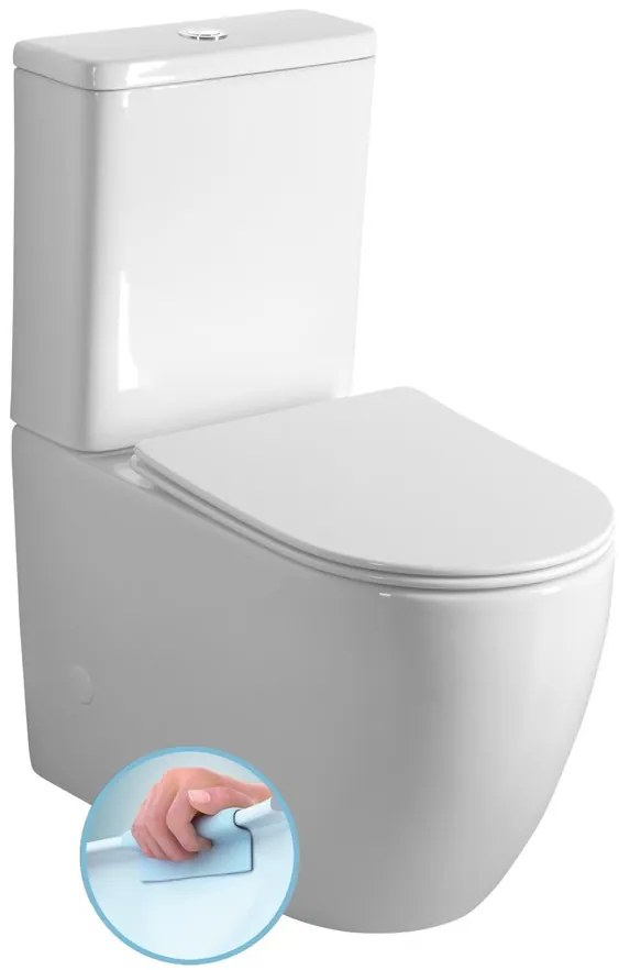Sapho Sapho, INFINITY RIMLESS WC kombi misa s nádržkou, spodný/zadný odpad, biela, PC105WR
