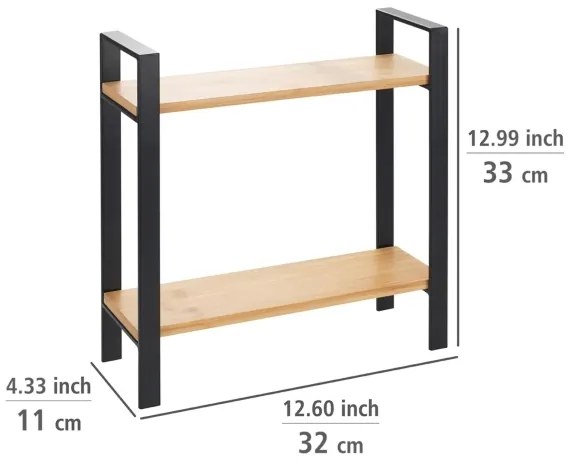 WENKO 53029100 - Polica LOU 32x33 cm čierna/hnedá