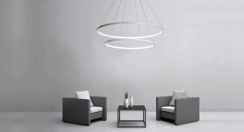 Toolight - LED závesné svietidlo Vegas 40+60cm + diaľkové ovládanie, biela, OSW-07858