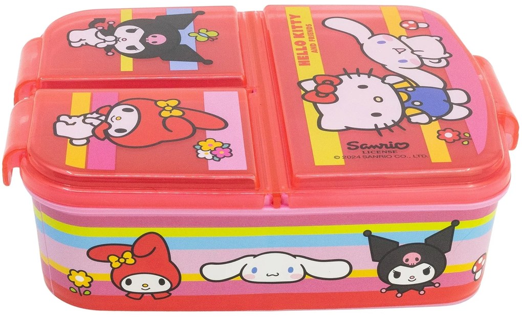 Multibox na desiatu Hello Kitty a priatelia s tromi priehradkami | Bez obsahu BPA