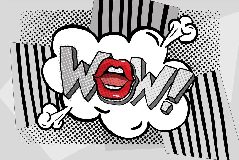 Tapeta štýlový šedý pop art - WOW! - 150x100