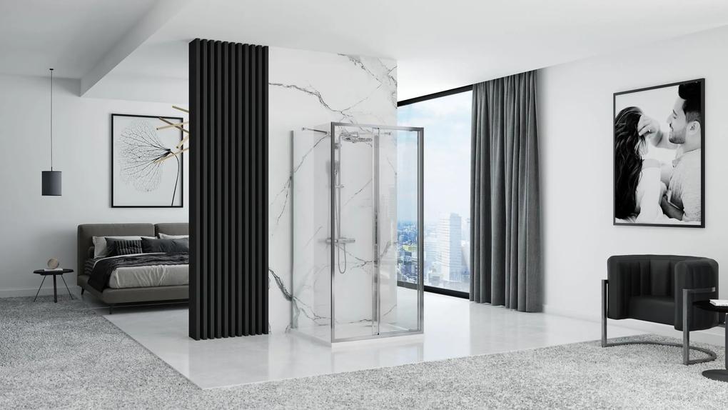 Rea Rapid Slide, 3-stenová sprchová kabína 130 (dvere) x 90(stena) x 90(stena) x 195 cm, 6mm číre sklo, chrómový profil, KPL-09110