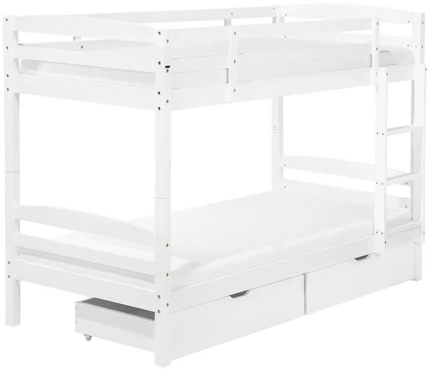 Poschodová posteľ 90 cm RESPOND (biela) (s roštom a úl. priestorom). Vlastná spoľahlivá doprava až k Vám domov. 1026683