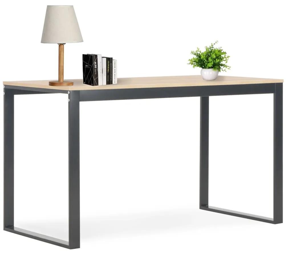 vidaXL Počítačový stôl čierno-dubový 120x60x73 cm