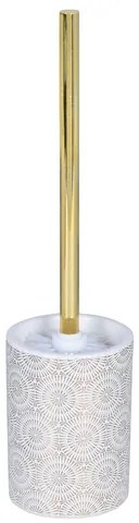 BISK Erga Madison, toaletná WC kefa na postavenie, biela-zlatý vzor, ERG-08145