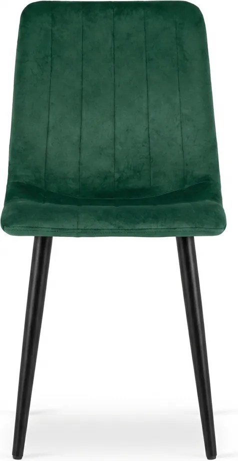 Tmavozelená zamatová stolička LAVA BOTTLE GREEN s čiernymi nohami