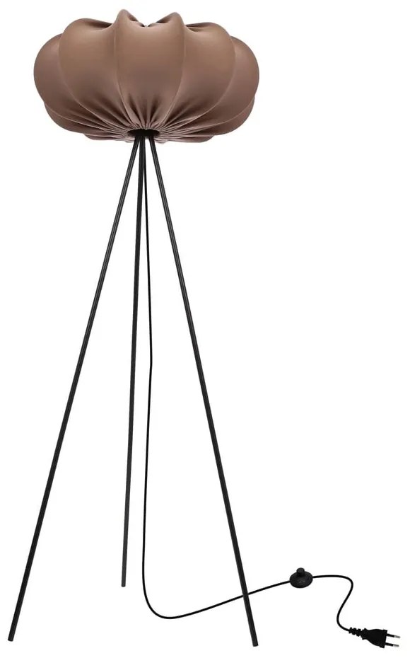 Hnedá stojacia lampa s textilným tienidlom (výška 147 cm) Cafee – Candellux Lighting