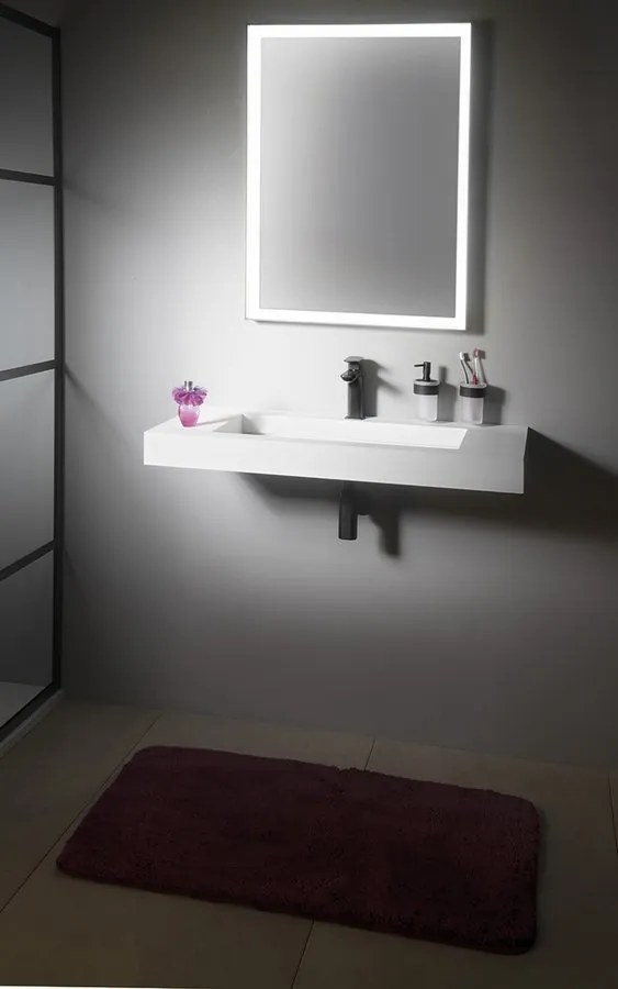 Sapho Sapho, SORT LED podsvietené zrkadlo 600x800mmm, čierna mat, ST080