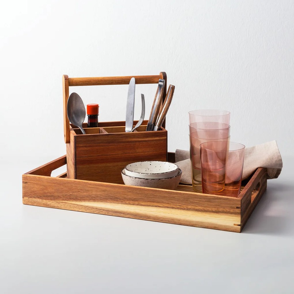 Stojan na príbor Agát 22,6 x 14,2 x 24,8 cm - FLOW Wooden - 593709