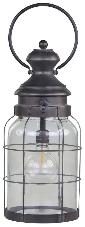 Francúzsky stajňový lampáš so žiarovkou a časovačom French Stable - Ø 16,5*41 cm