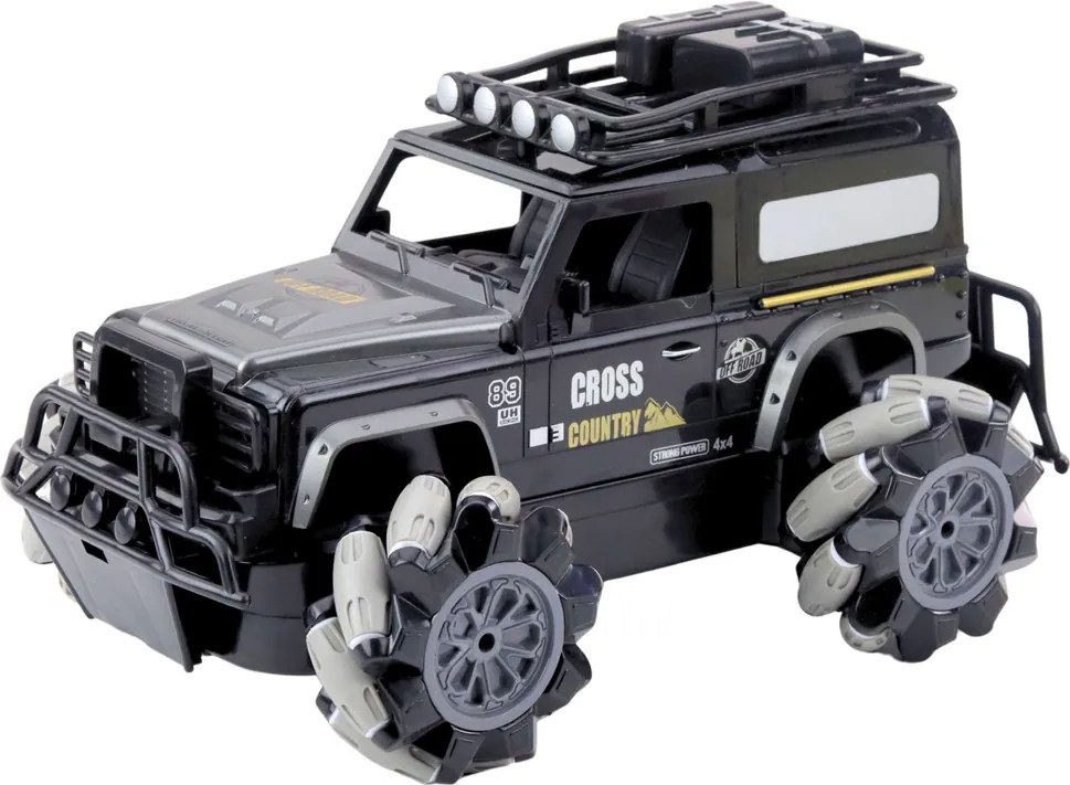LEAN Toys Terénne auto s diaľkovým ovládaním RC, otočné o 360°, mierka 1:12, čierne