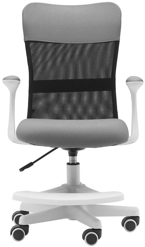 Detská stolička Neoseat MONKEY WHITE s podnožou — látka, biela / svetlo sivá