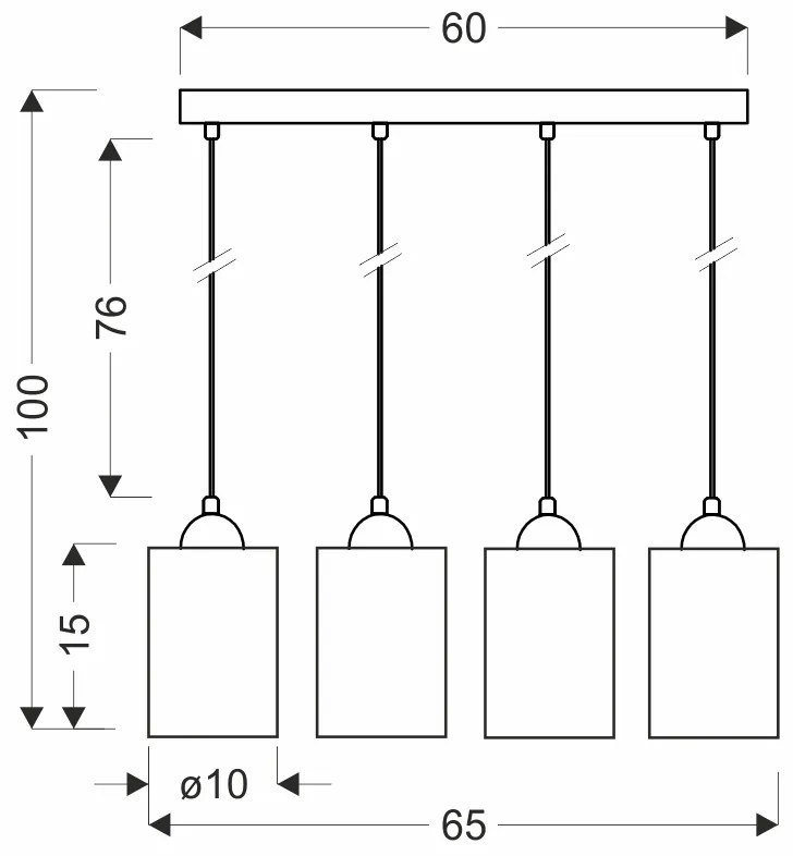Candellux Čierno-hnedý závesný luster Bistro pre žiarovku 4x E27 34-00552
