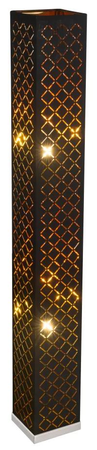 GLOBO Podlahová dizajnová lampa CLARKE, 118cm, čierno-zlatá
