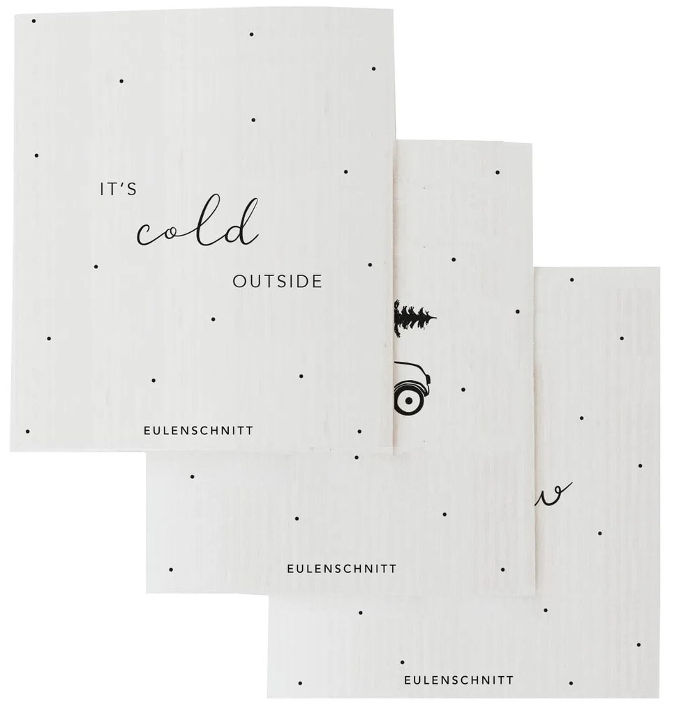 Eulenschnitt Prírodná hubová utierka It's cold outside – set 3 ks