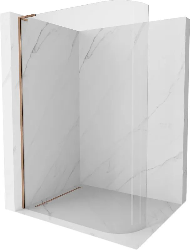 Mexen Kioto L, sprchová zástena Walk-In 100 x 200 cm, 8mm číre sklo, ružové zlato profil, 800-100-103-60-06