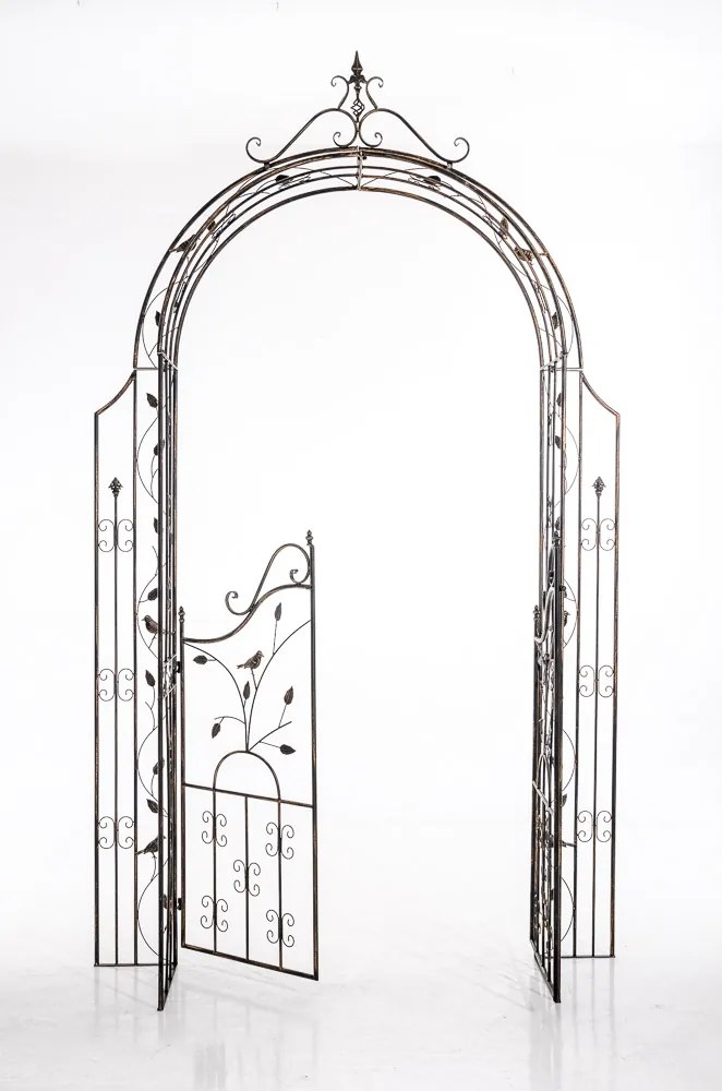 Pergola na popínavé rastliny GS22232 s bránkou - Bronzová