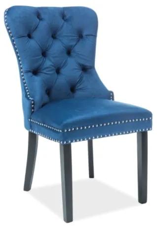 Jedálenská stolička AUGUST | Velvet Farba: Modrá / Bluvel 86