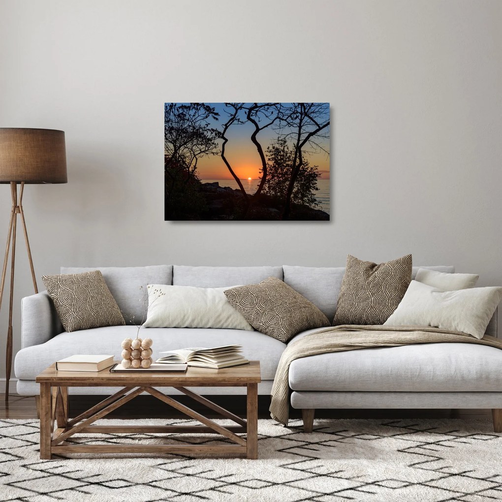 Sklenený obraz západu slnka (70x50 cm)