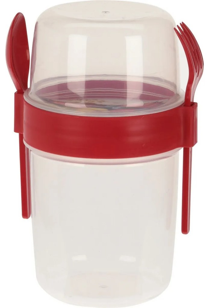 EH Miska na šalát s príborom, 1100 ml, plast, mix farieb