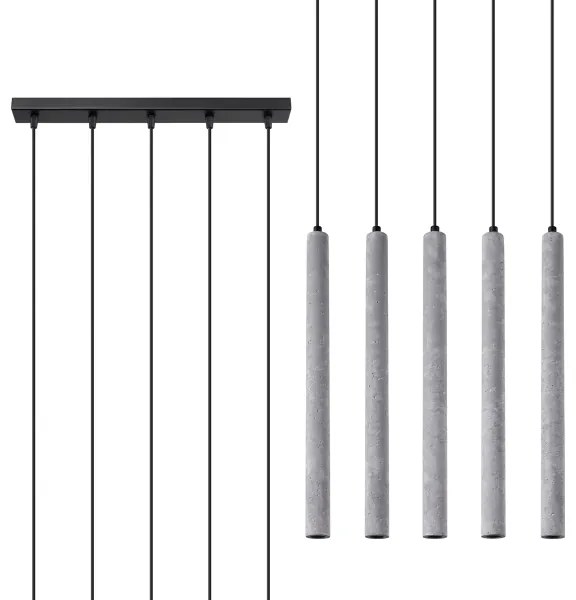 Sollux SL.1274 - Luster na lanku PASTELO 5xG9/8W/230V betón