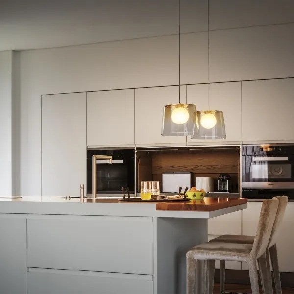 Ideal Lux - LED Luster na lanku FADE 1xG9/3W/230V pr. 27,3 cm zlatá/dymová