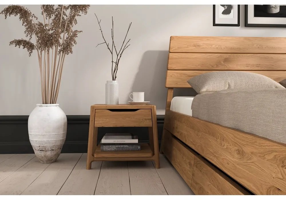 Dvojlôžková posteľ z dubového dreva v prírodnej farbe 180x200 cm Twig – The Beds