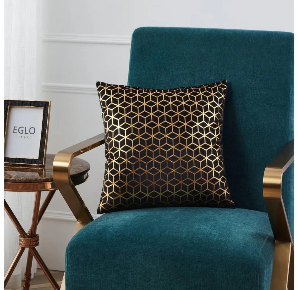 Eglo 420078 - Dekoračný vankúš SINGU 45x45 cm čierna/zlatá