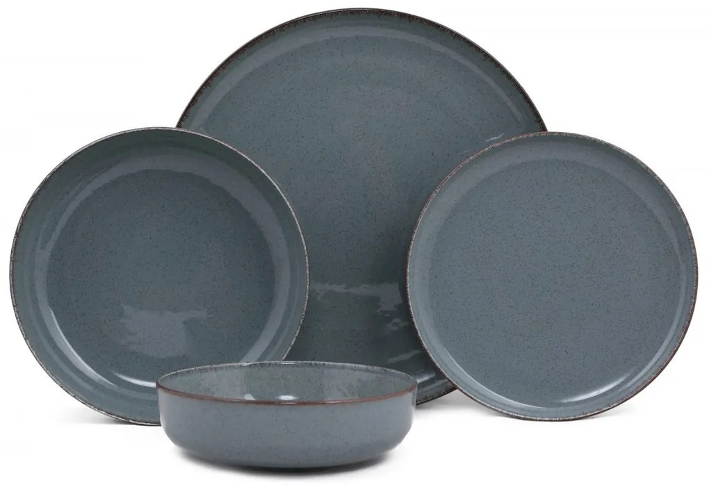 Porcelánová súprava 24 ks tanierov BlueBlue sivá/modrá