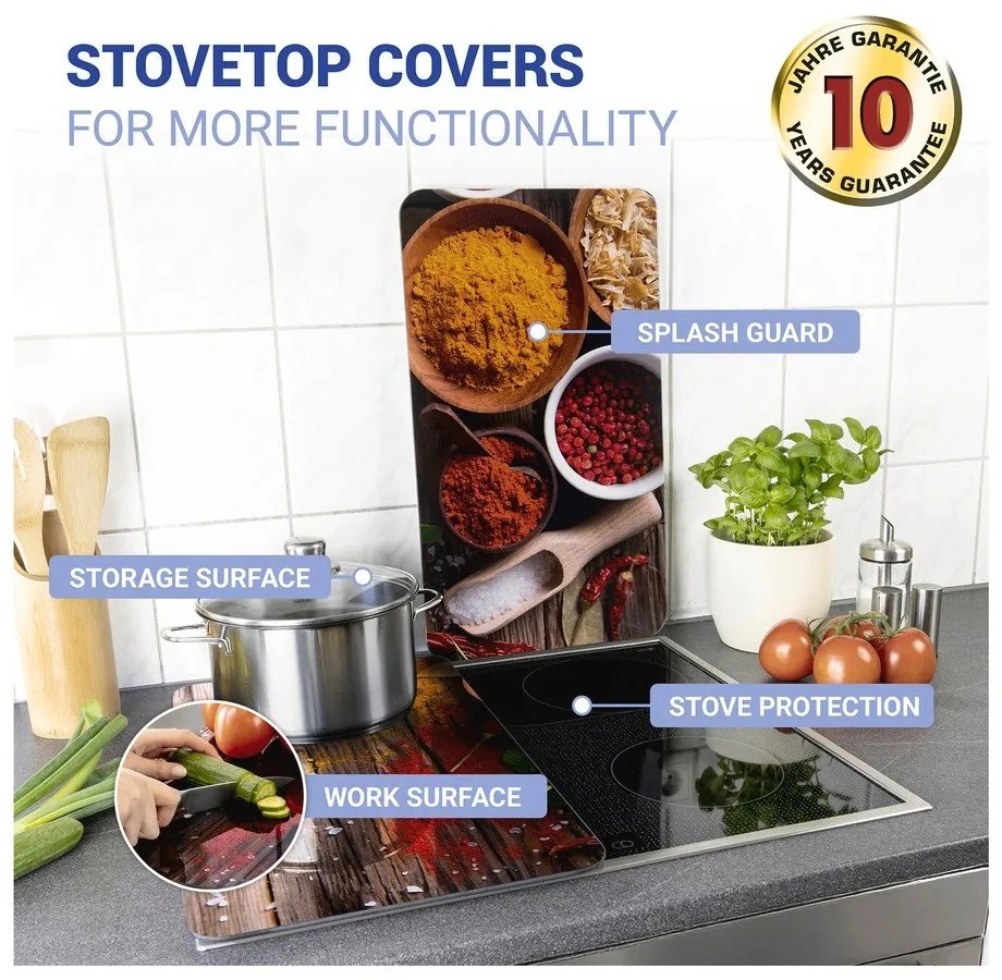 Súprava 2 sklenených krytov na sporák Wenko Spice