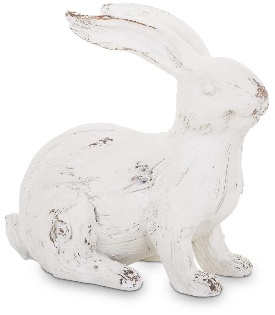 zajac biely vintage 16,5x18x9cm
