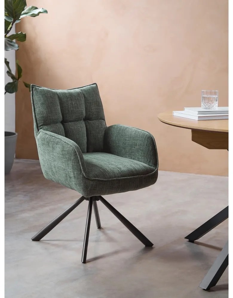 Zelené čalúnené jedálenské kreslá v súprave 2 ks Marilla – Unique Furniture