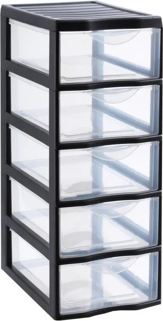 SUNDIS Úložný box s 5 vyššími zásuvkami, antracit, OFFICEMIX A4, 5A