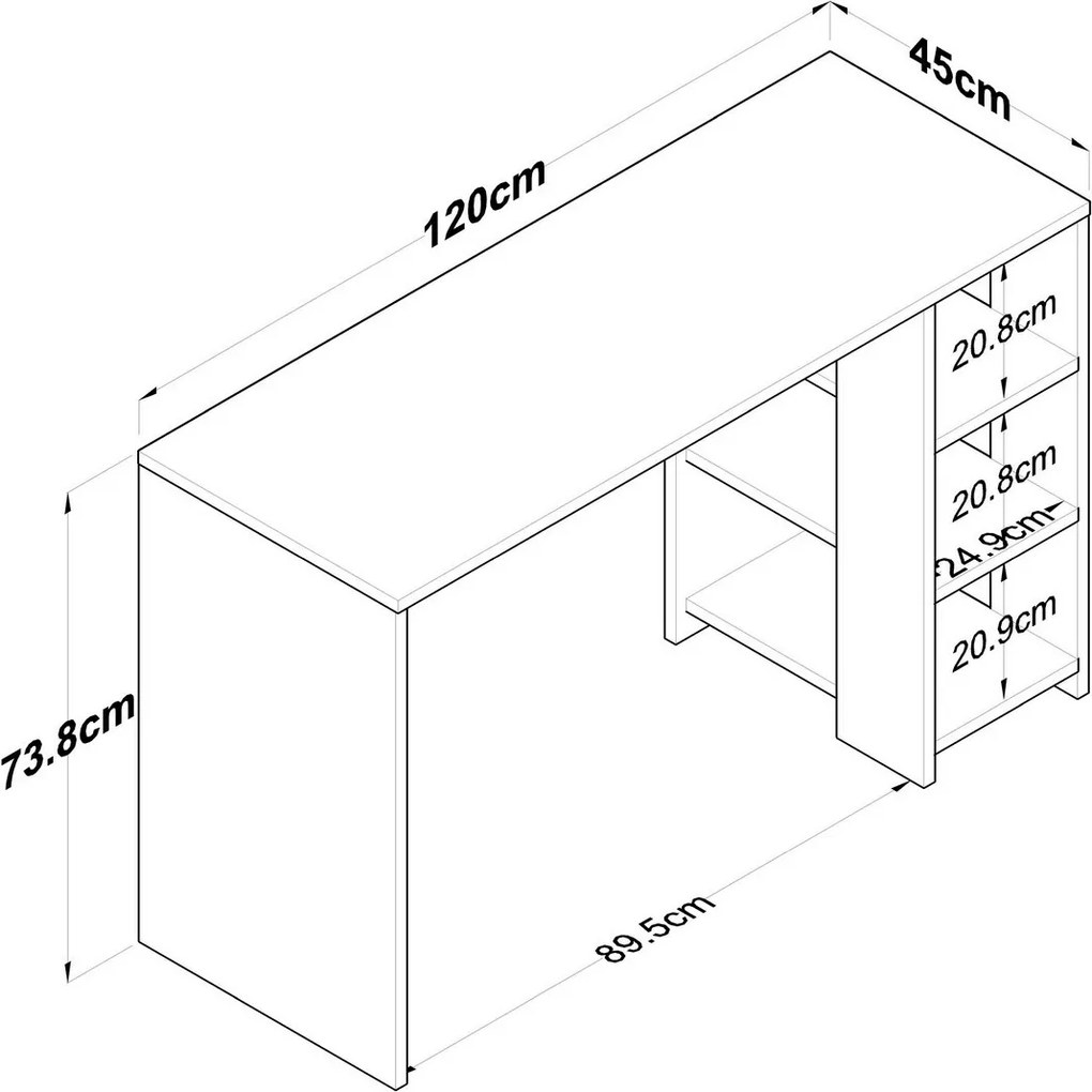 Pracovní stůl Hamen Walnut and Anthracite