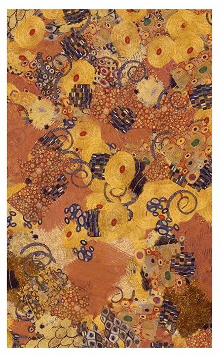 Plagát s paspartou abstrakcia inšpirovaná G. Klimtom - 20x30 white