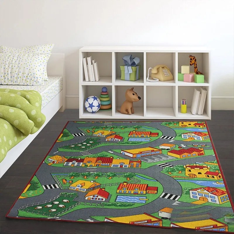 Associated Weavers, Hrací koberec pre deti cesty Little Village, 140x200, viacfarebná, detská izba