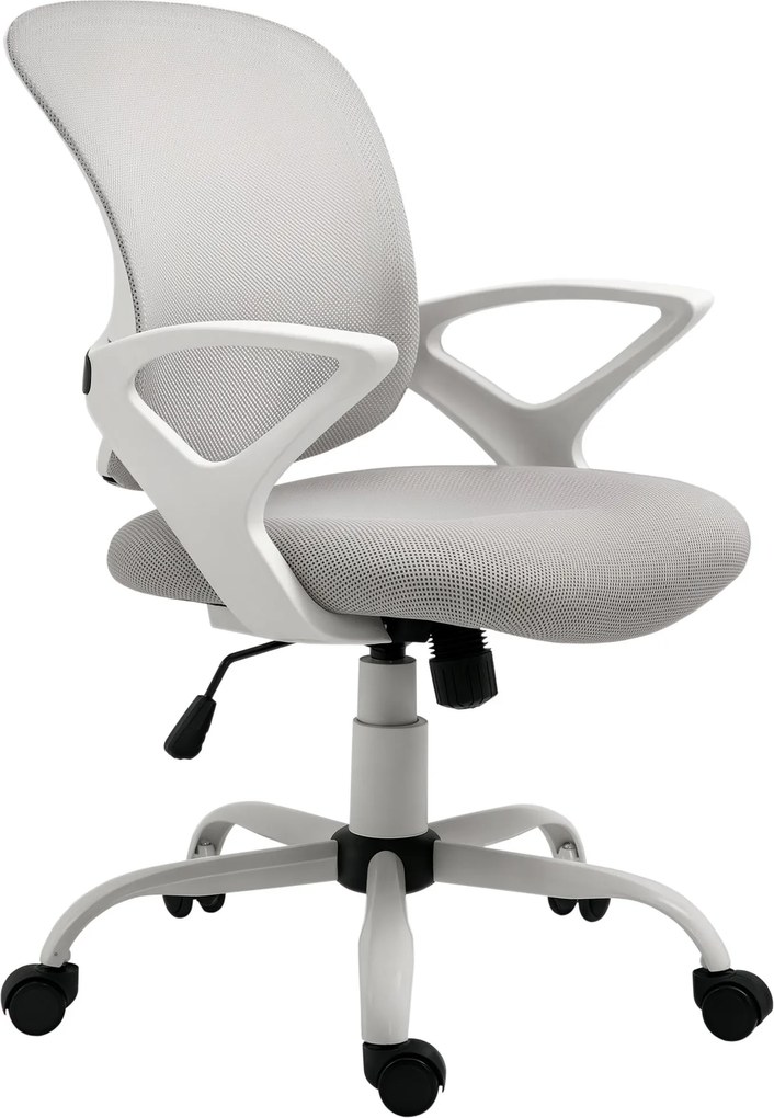 Ergonomická kancelárska stolička Vinsetto s mriežkovaným operadlom, nastaviteľná otočná stolička s lneným vzhľadom, počítačová stolička pre kanceláriu