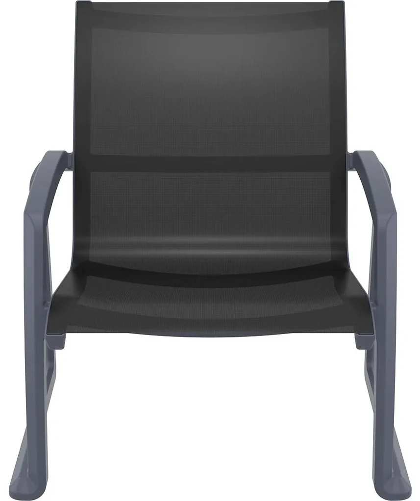 PACIFIC LOUNGE záhradné kreslo s podrúčkami black