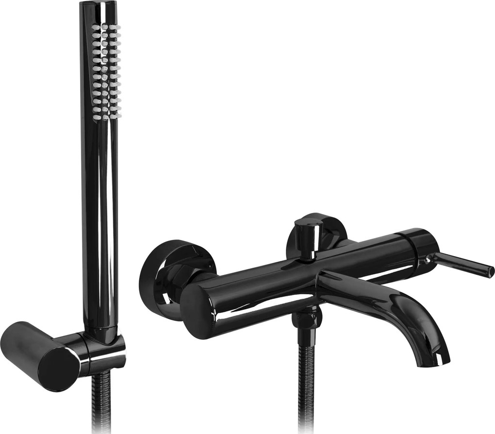 Rea Lungo, nástenná vaňová batéria, čierna lesklá, REA-B4422