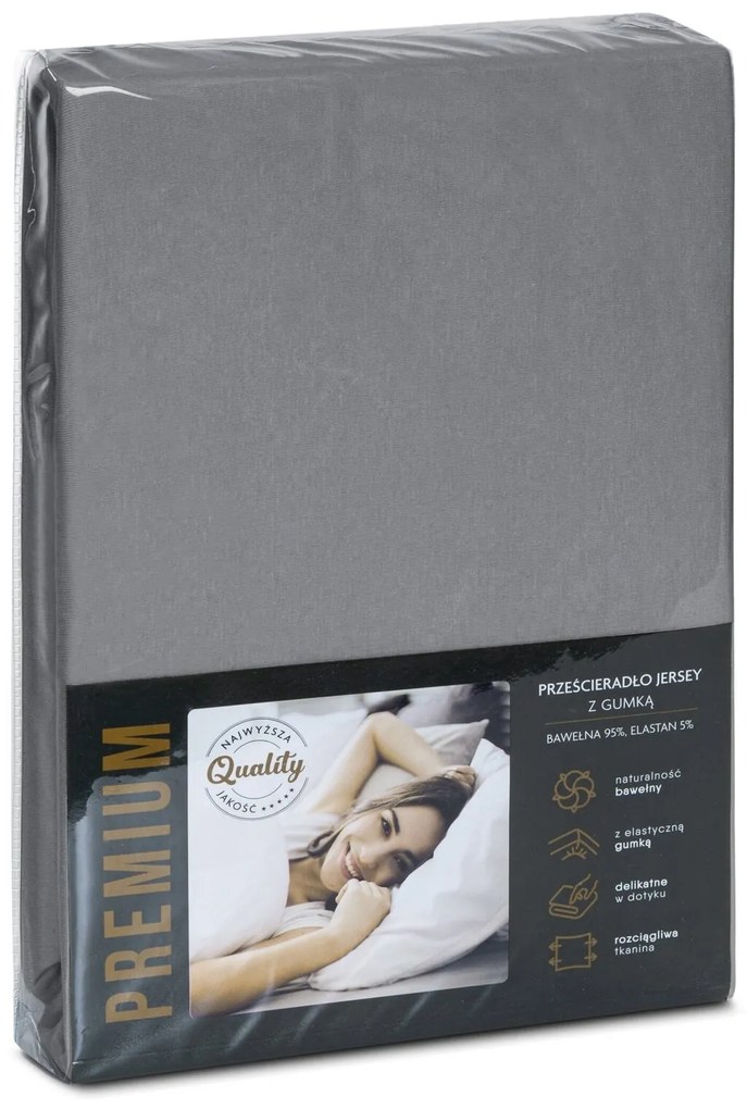 JERSEY PRESTIERADLO JERS4 220X240 CM, VÝŠKA 30 CM SIVÉ