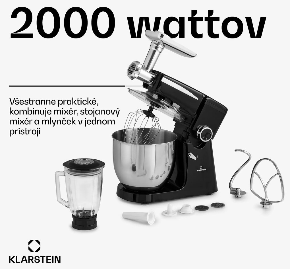 Klarstein Renata Rossa, kuchynský robot 3 v 1, 2000 W/2,7 PS, 10 l, nehrdzavejúca oceľ, bez BPA
