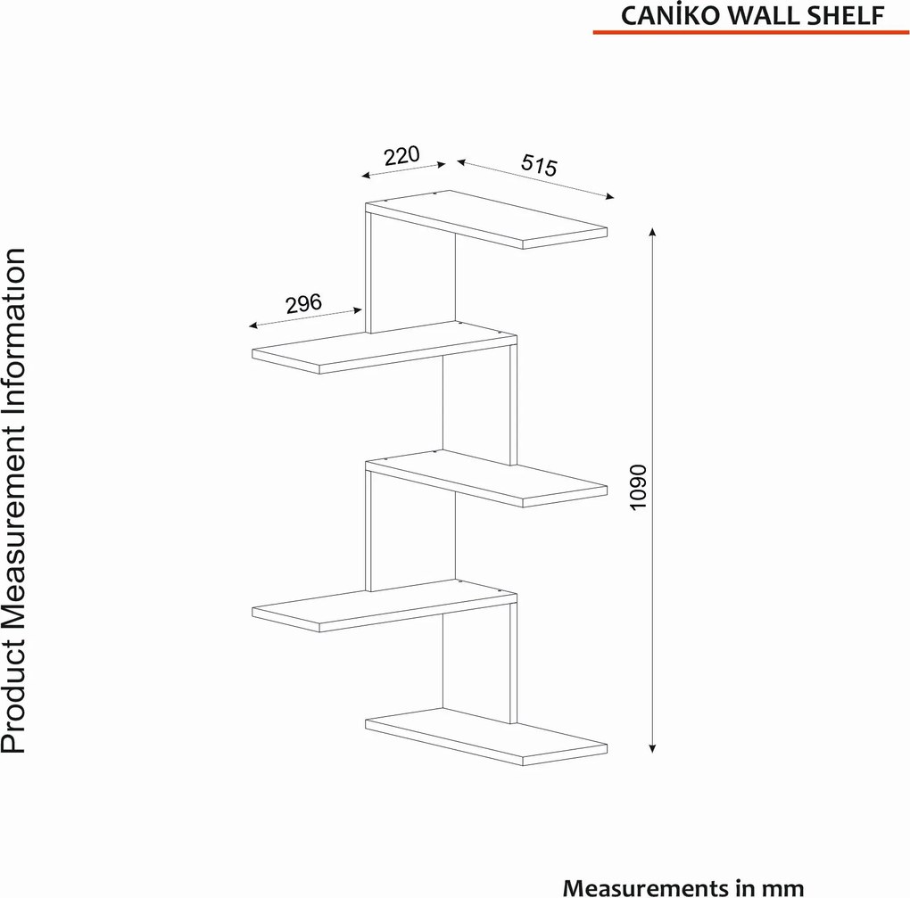 Nástenná polica Caniko