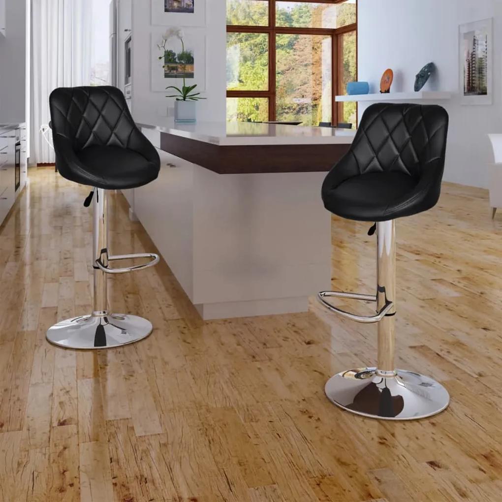 Barové stoličky 2 ks čierne umelá koža 240467