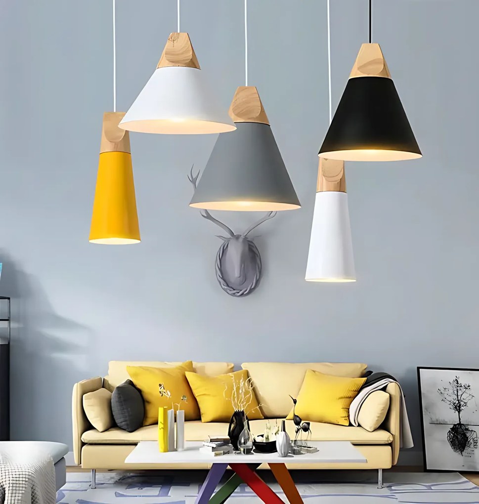 Toolight Toolight, stropné svietidlo SCANDI B APP058-1CP, biela-hnedá, OSW-00151