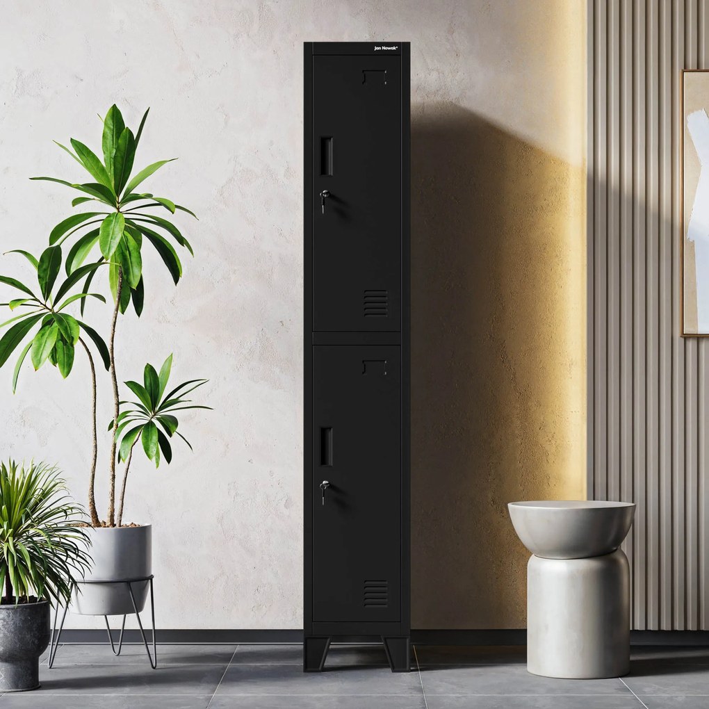 Šatníková skriňa pre zamestnancov čierna BARTEK 1 Plus 292 x 1720 x 450 mm