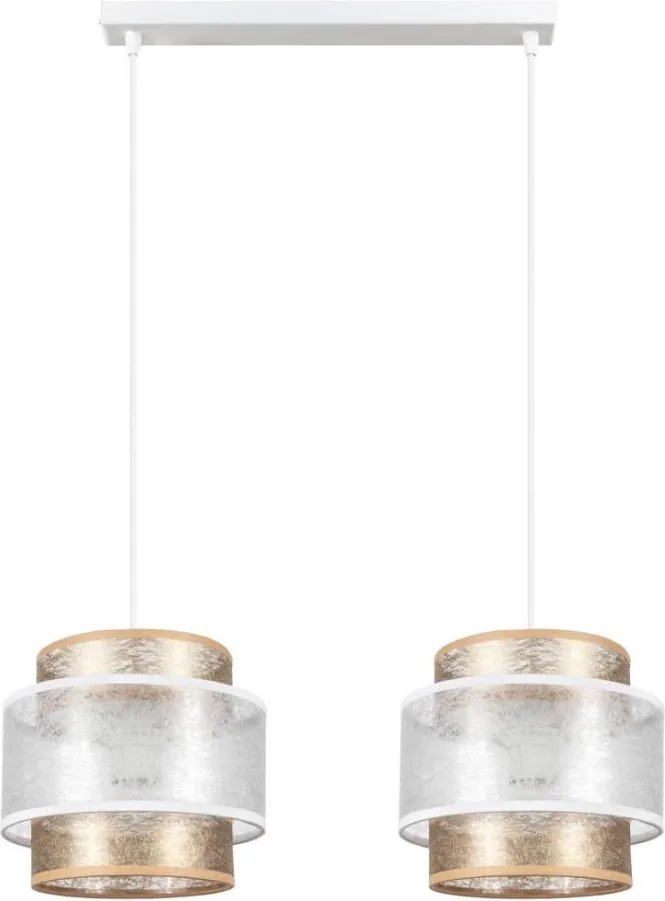 Luster na lanku GABI 2xE27/60W/230V zlatá/biela
