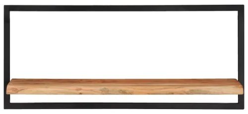 vidaXL Nástenné police 2 ks 80x25x35 cm akáciový masív a oceľ-