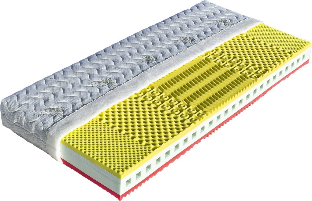 Drevočal Profilovaný matrac Kréta + zadarmo 1× vankúš Lukáš Veľkosť: 200 x 140 x 19, Poťah: AloeVera